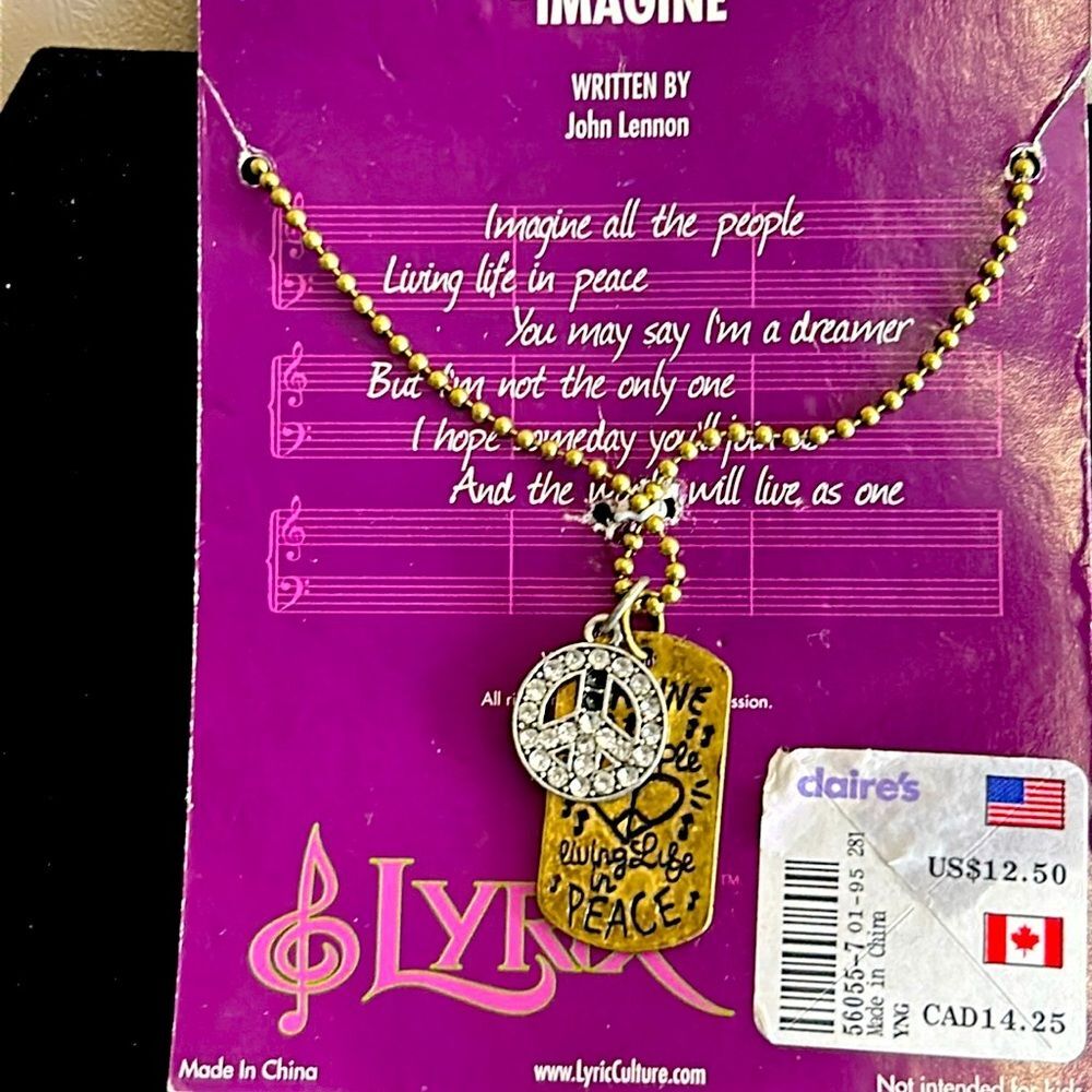 Lyric  Vintage| Beetles | Neckkace| Imagine